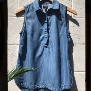 Talbots Chambray Top